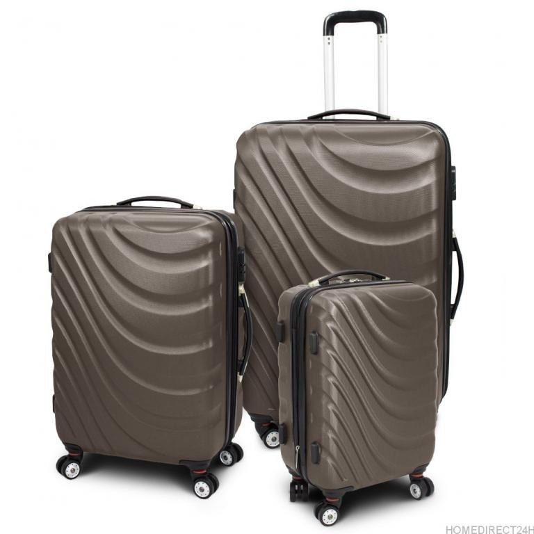 Zestaw Walizek Podróżnych ABS Twardy MOVEMANIA Naru 76 x 51 x 31 cm - Brązowy